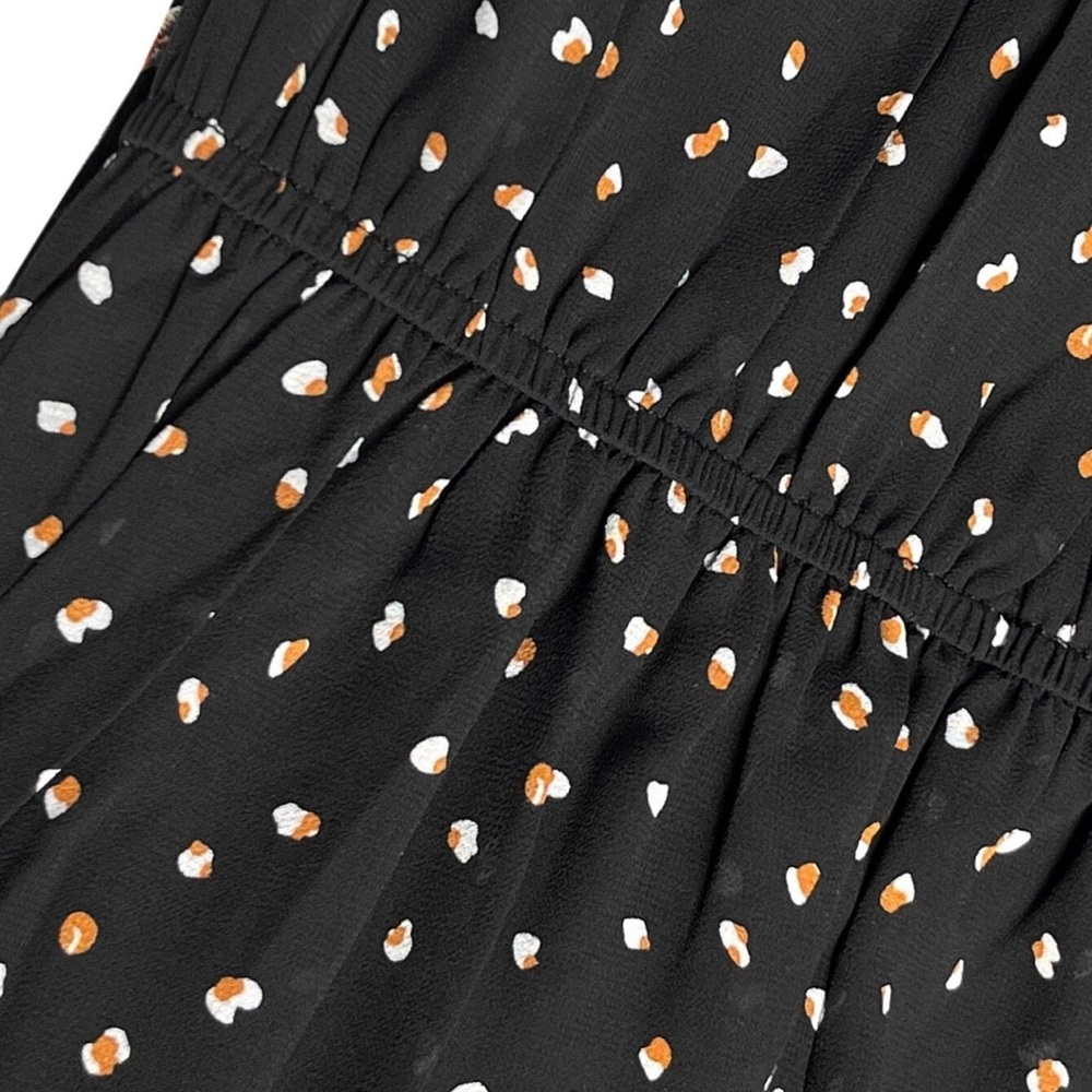 Boho gypsy floral embroidered dot black maxi dress sheer long sleeve - Picture 8 of 10